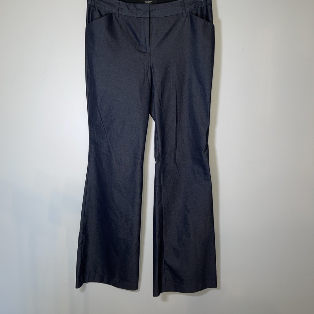 Body By Victoria Denim Blue The Christie Fit Dress Pants Womens Size 10 Wide Leg - Picture 2 of 6